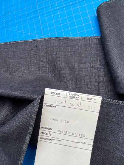 71 Berkbox71 Scalamandre Square Silk by Old World Weavers Nepal Black Solid 12"x27" MSRP USD 310/y