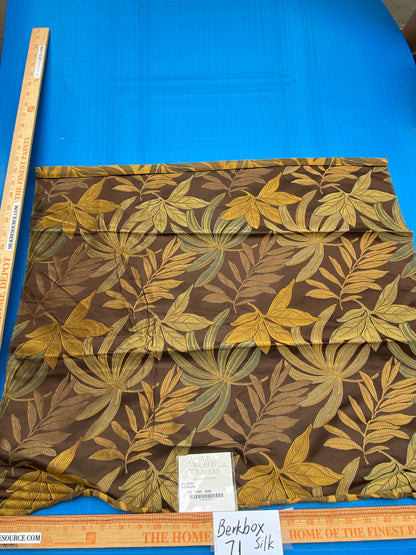 72 Berkbox71 Scalamandre Square Silk by Old World Weavers Sylvain Espresso Brown Silk Lampas MSRP USD 300+/y