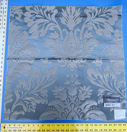 37 Berkbox47 27″x 27″ Square  Scalamandre Christian Fischbacher ADONIS Blue Gray Damask