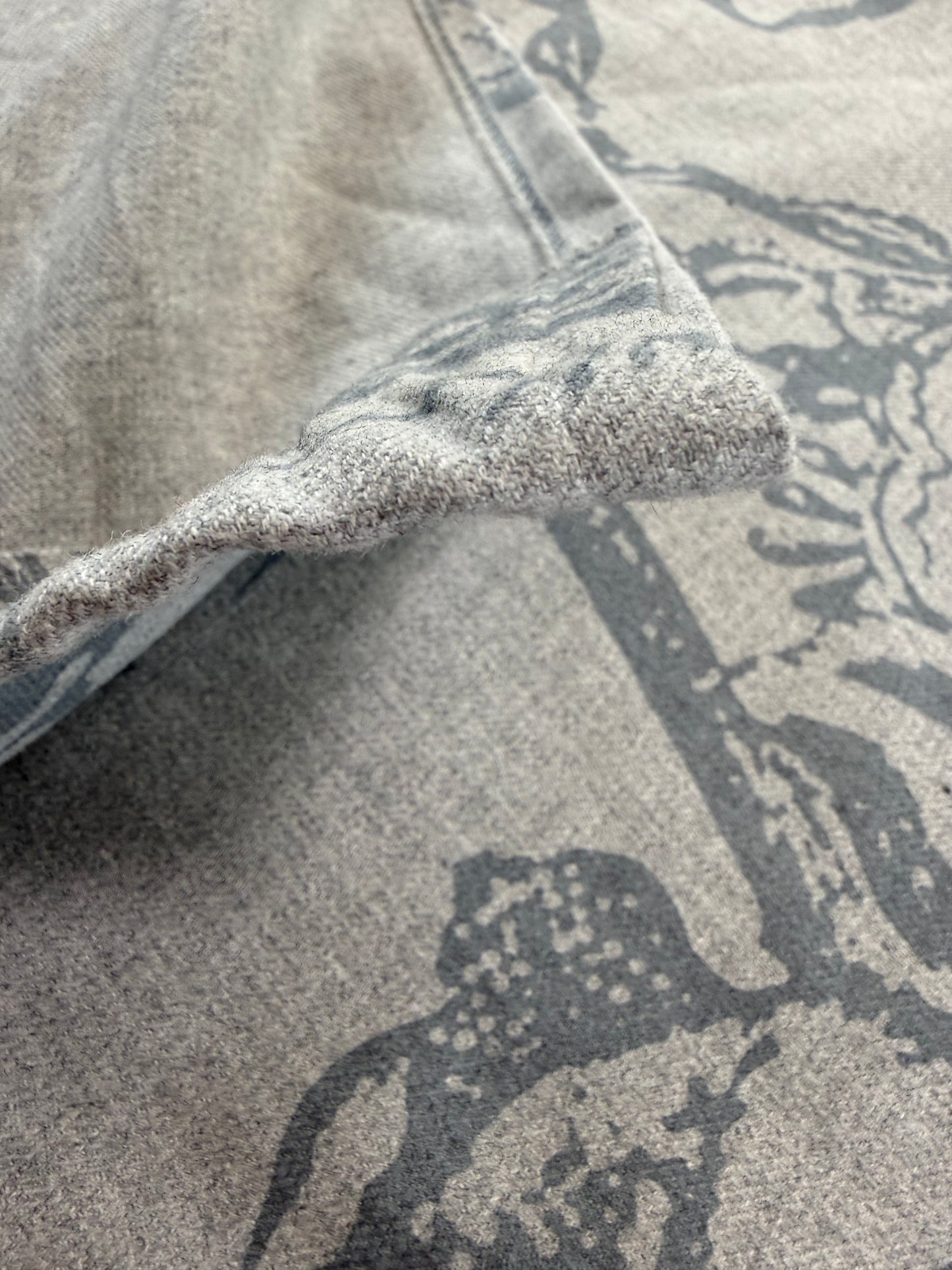 Scalamandre Alma Silhouette Print Juniper Blue Gray Floral Print 100% Cotton -2.4 yards -  MSRP USD 358/y