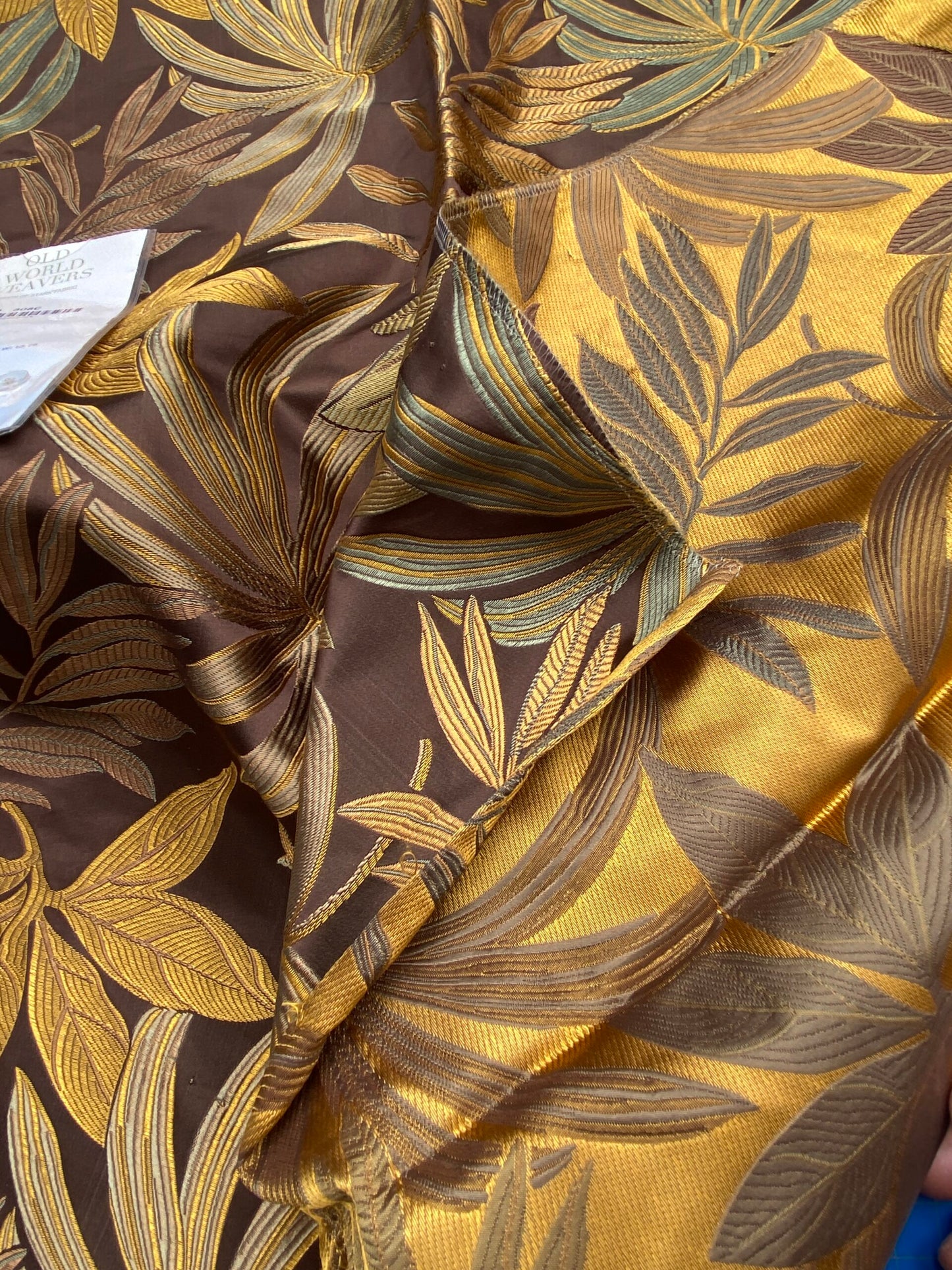 73 Berkbox71 Scalamandre Square Silk by Old World Weavers Sylvain Espresso Brown Silk Lampas MSRP USD 300+/y