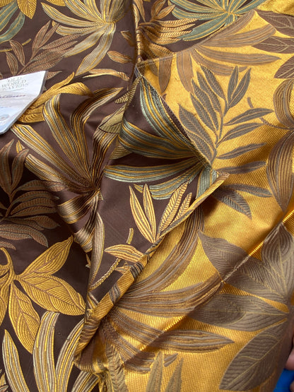 73 Berkbox71 Scalamandre Square Silk by Old World Weavers Sylvain Espresso Brown Silk Lampas MSRP USD 300+/y