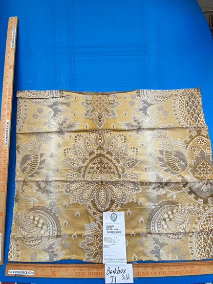 76 Berkbox71 Scalamandre Square Silk by Old World Weavers Teodora Ochre Gold Silk Damask Renaissance ArtichokeTraditional Damask MSRP USD 338/Y
