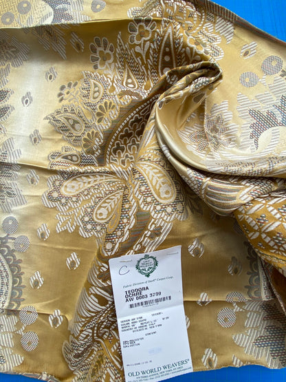 76 Berkbox71 Scalamandre Square Silk by Old World Weavers Teodora Ochre Gold Silk Damask Renaissance ArtichokeTraditional Damask MSRP USD 338/Y