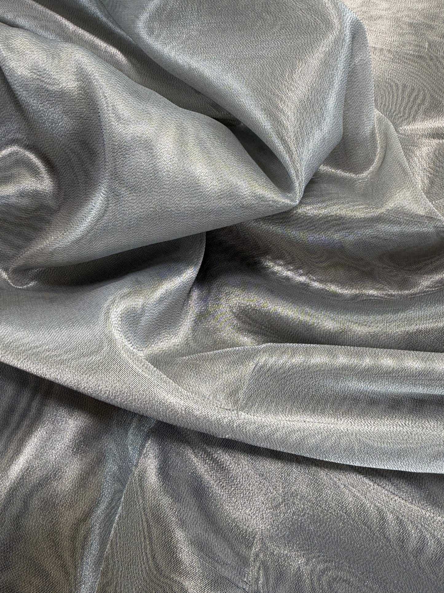 Scalamandre Adrien Argent Gray Sheer Solid 100% Polyester -2.4 yards -MSRP USD400/y