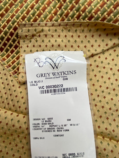 77 Berkbox71 Scalamandre Square Silk by Grey Watkins Le Bijou Gold Small Jacquard Yellow Small Scale MSRP USD 300+/Y