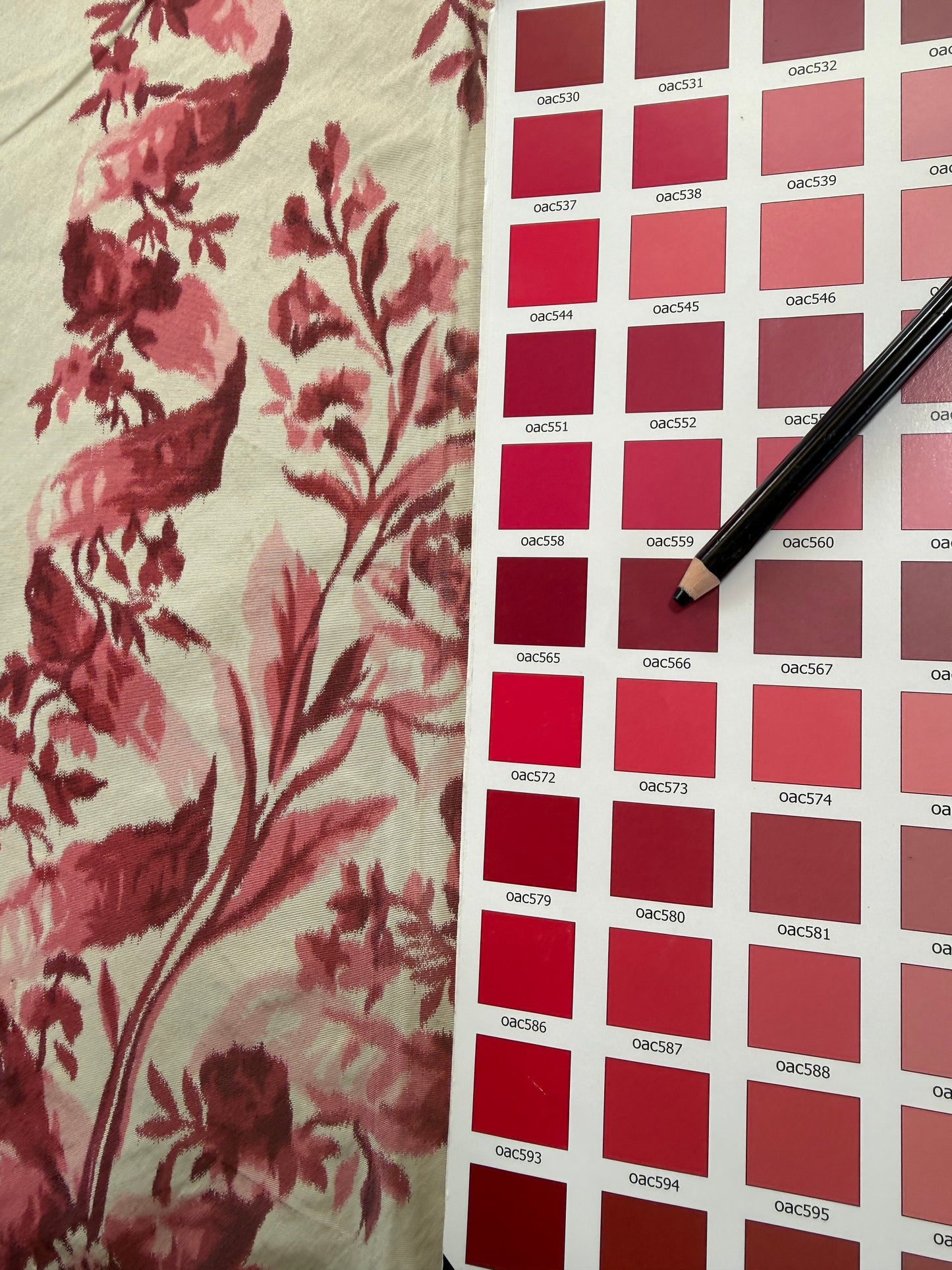 1.3 yards Scalamandre Tassinari & Chatel Lamballe Rose Red White Silk Warp Print  Floral Print Historical Circa 1778 MSRP USD 2022/yard