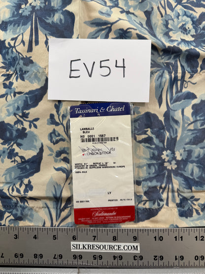 1.2 yards Scalamandre Tassinari & Chatel Lamballe Bleu Blue White Silk Warp Print  Floral Print Historical Circa 1778 MSRP USD 2022/yard