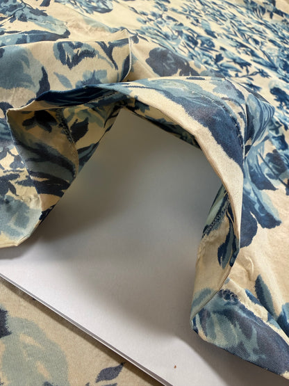 1.2 yards Scalamandre Tassinari & Chatel Lamballe Bleu Blue White Silk Warp Print  Floral Print Historical Circa 1778 MSRP USD 2022/yard