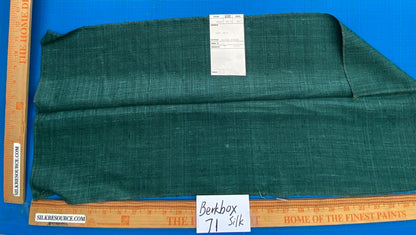 80 Berkbox71 Scalamandre Square Silk by Old World Weavers Nepal Spruce Deep Green Solid 11"x30" MSRP USD 310/y