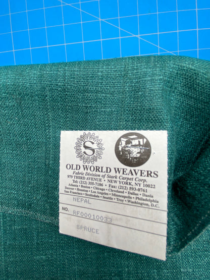 80 Berkbox71 Scalamandre Square Silk by Old World Weavers Nepal Spruce Deep Green Solid 11"x30" MSRP USD 310/y