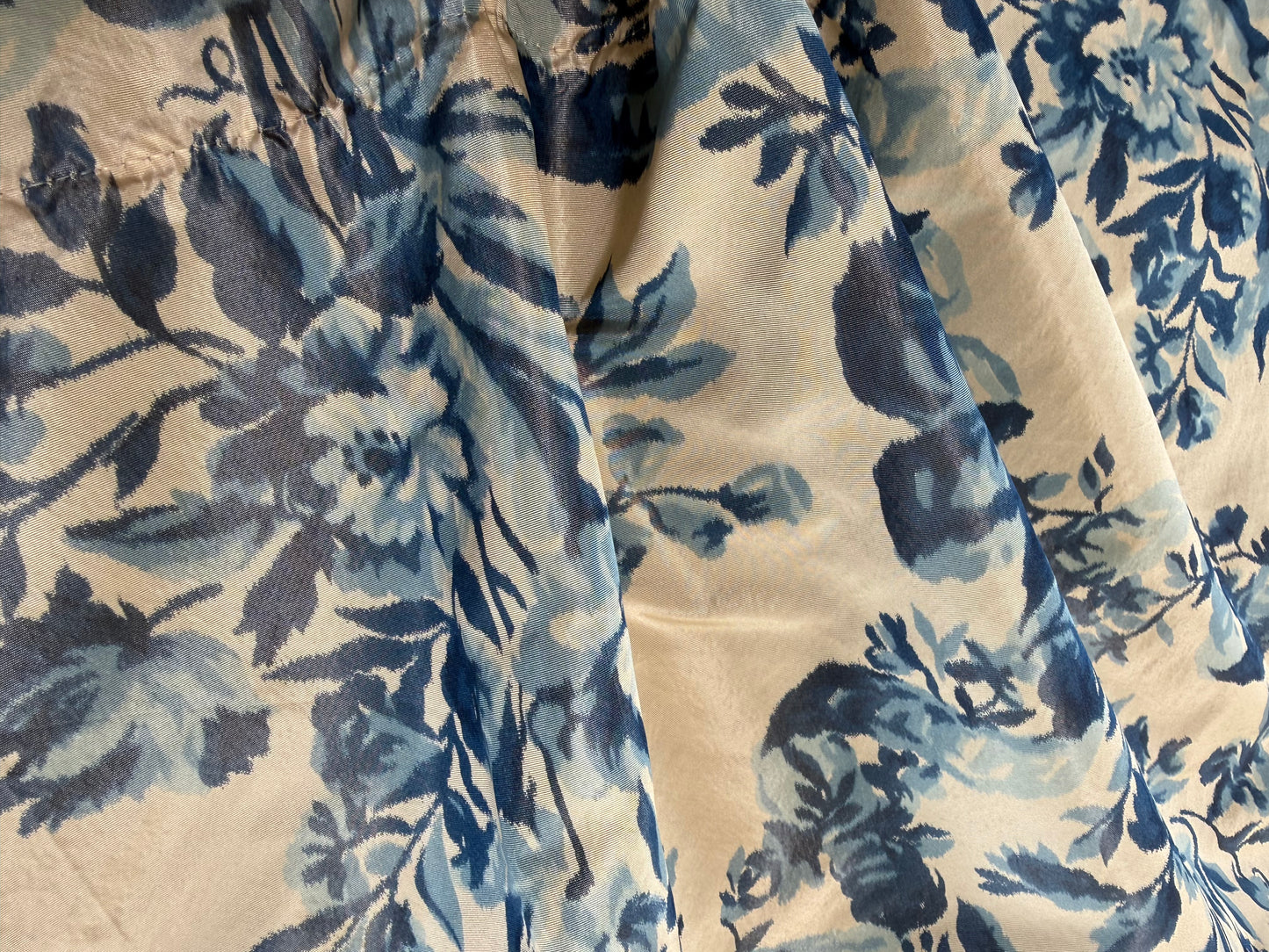 1.2 yards Scalamandre Tassinari & Chatel Lamballe Bleu Blue White Silk Warp Print  Floral Print Historical Circa 1778 MSRP USD 2022/yard