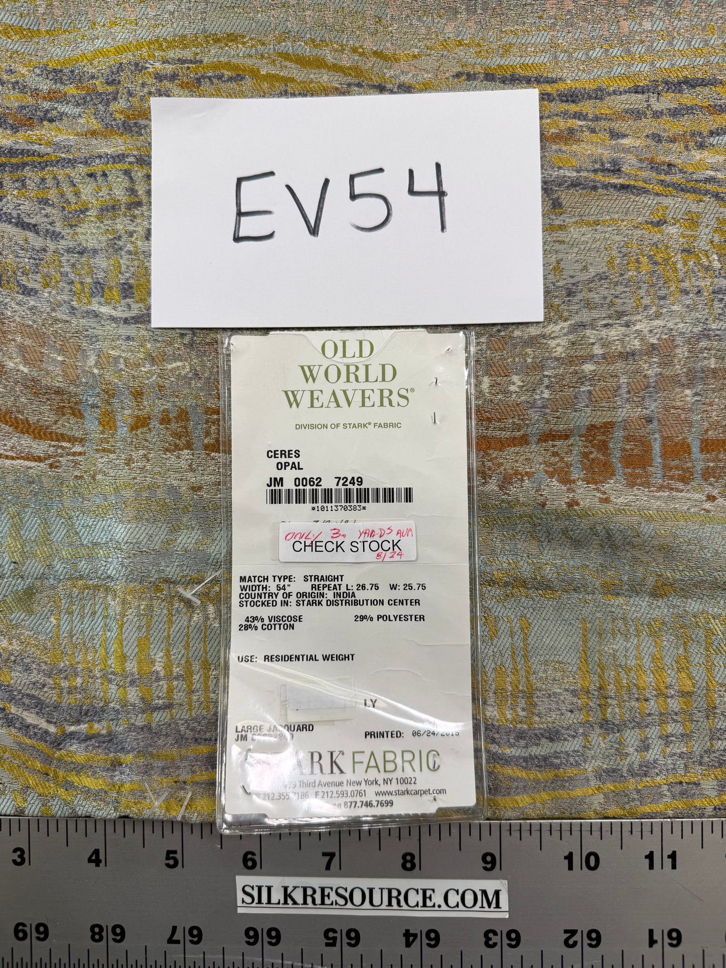 Scalamandre Old World Weavers CERES Opal Abstract Ombre Blue -1.2 yards - MSRP USD270/y