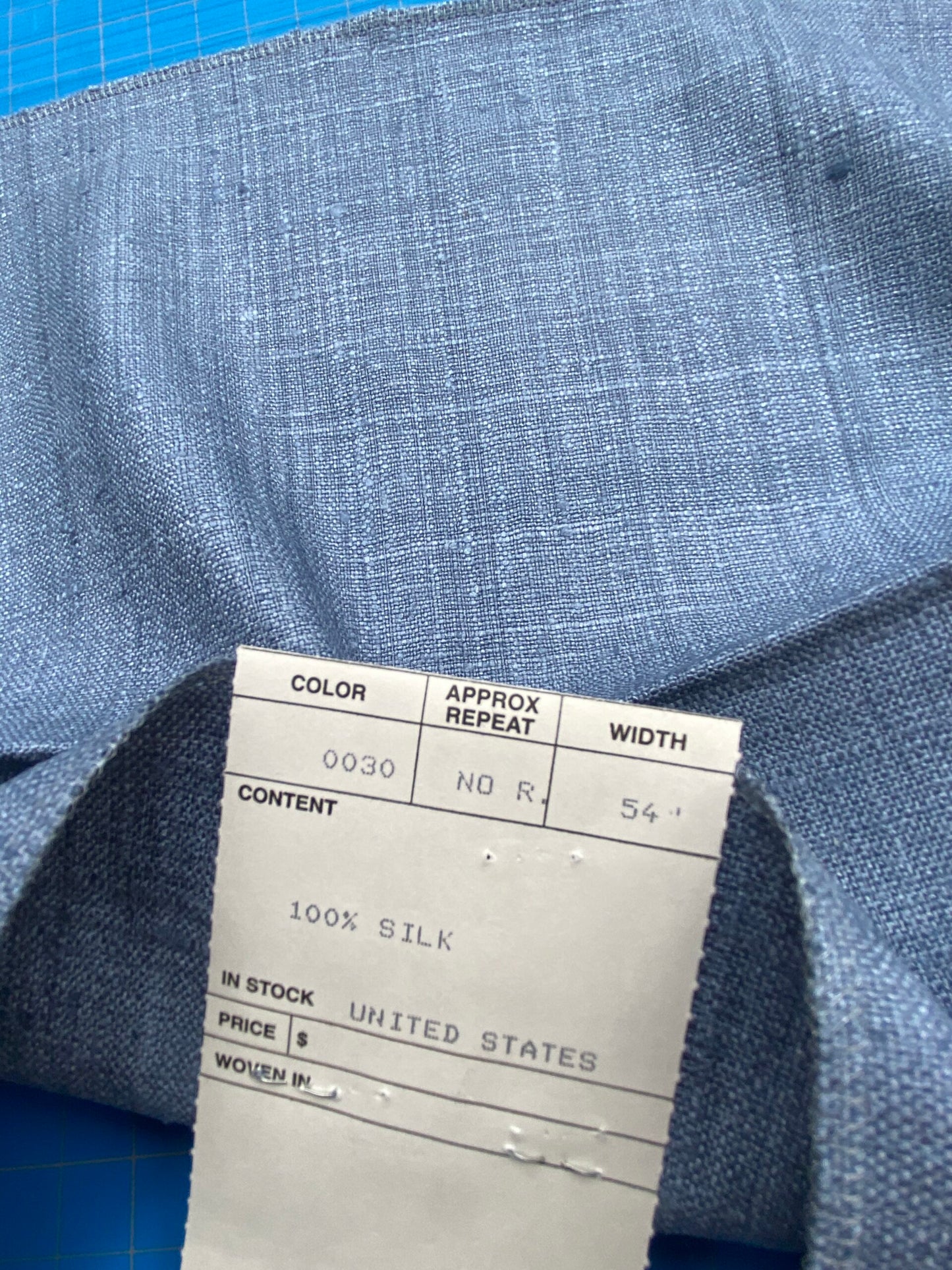 84 Berkbox71 Scalamandre Square Silk by Old World Weavers Nepal Blue Solid 12" x 25" MSRP USD 310/y