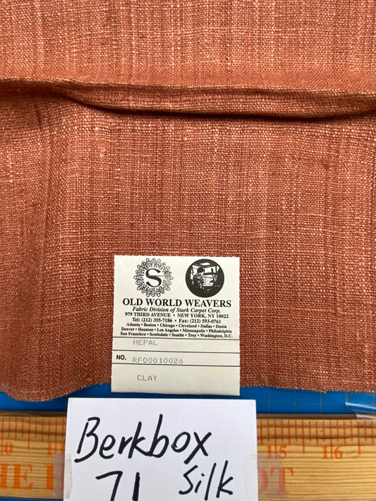 86 Berkbox71 Scalamandre Square Silk by Old World Weavers Nepal Celadon Beige Solid 12" x 25" MSRP USD 310/y