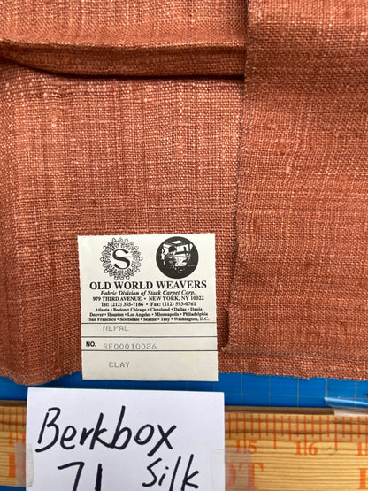 86 Berkbox71 Scalamandre Square Silk by Old World Weavers Nepal Celadon Beige Solid 12" x 25" MSRP USD 310/y