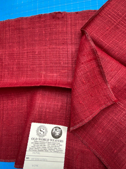87 Berkbox71 Scalamandre Square Silk by Old World Weavers Nepal Wine Red Solid MSRP USD 310/y