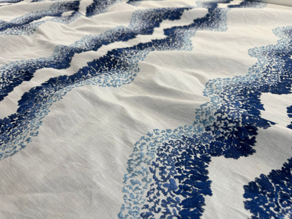 Scalamandre Anchita Embroidery Purple Stripe Ombre Linen Cotton - By The Yard - MSRP USD428/y