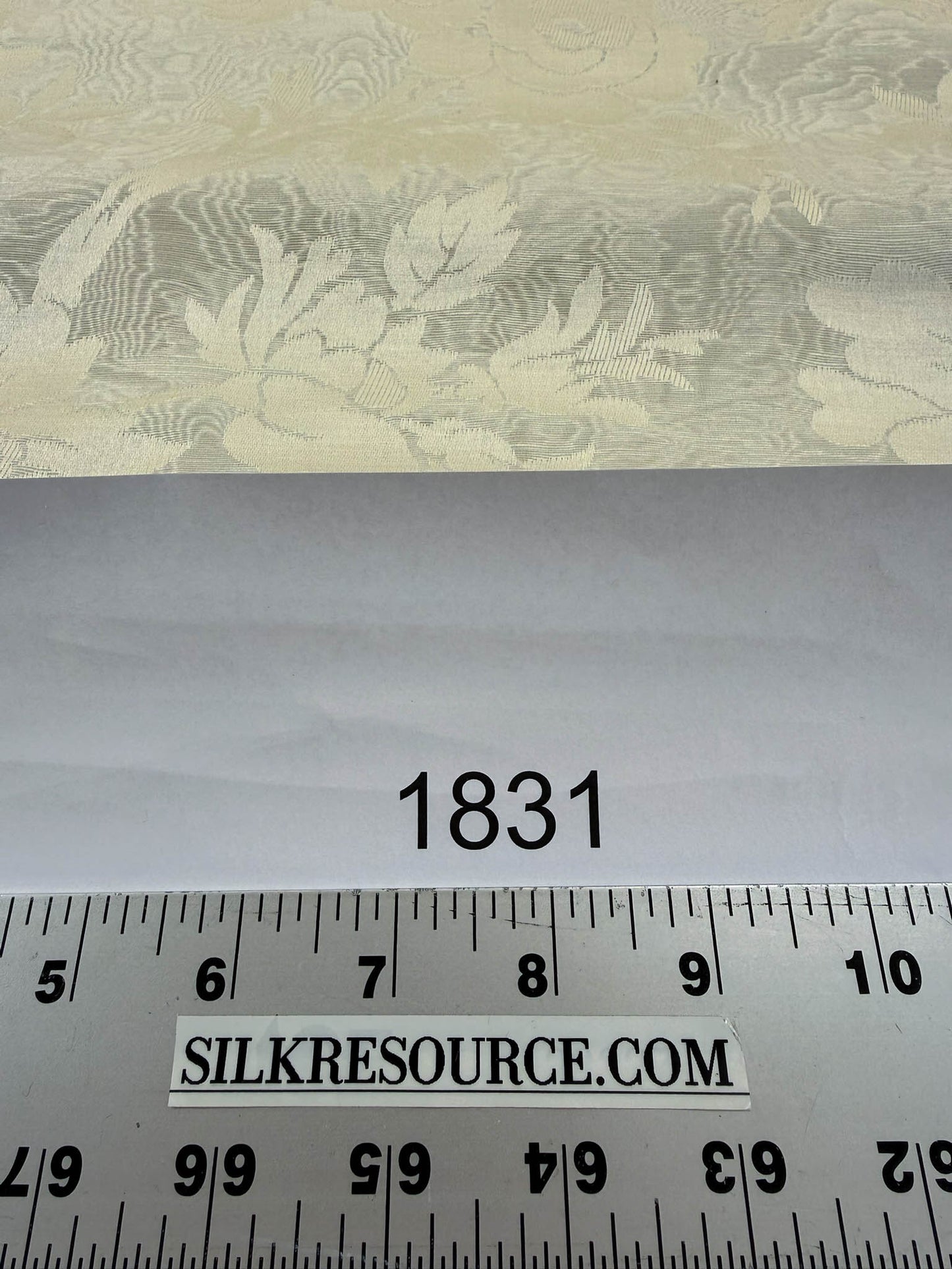 By yard Monceau Moire Linen Cotton Damask Historical Ivory Cream White MSRP 458