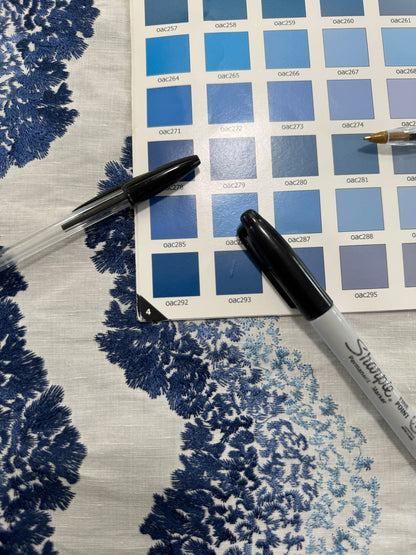 Scalamandre Anchita Embroidery Purple Stripe Ombre Linen Cotton - By The Yard - MSRP USD428/y