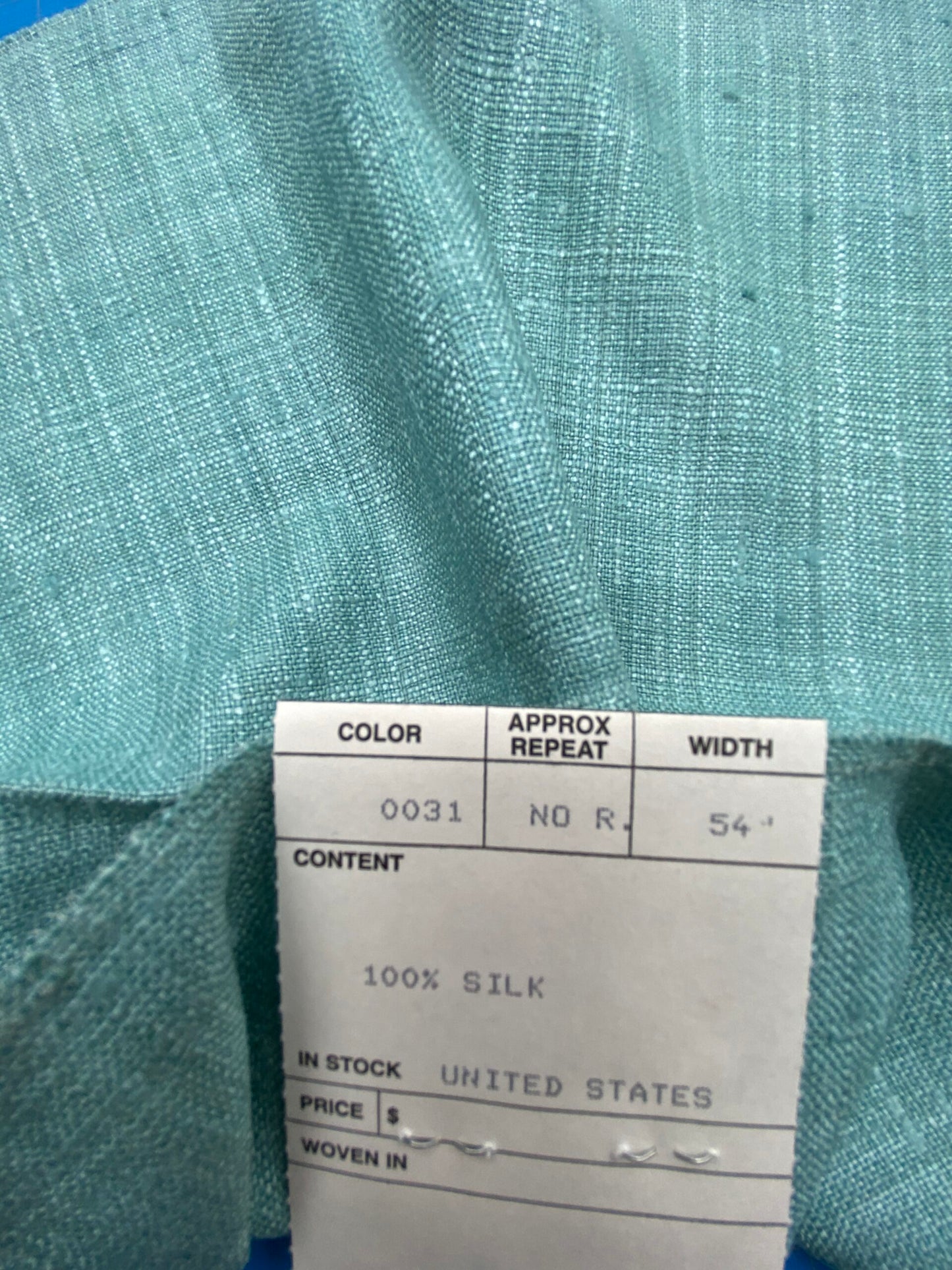 91 Berkbox71 Scalamandre Square Silk by Old World Weavers Nepal Aquamarine Solid MSRP USD 310/y