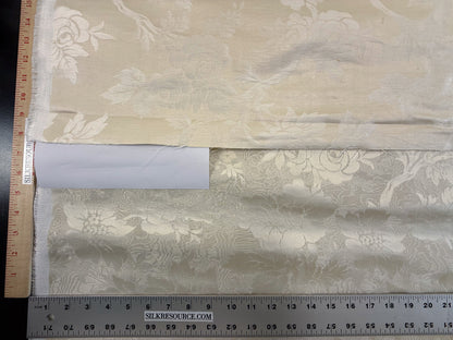By yard Monceau Moire Linen Cotton Damask Historical Ivory Cream White MSRP 458