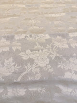 By yard Monceau Moire Linen Cotton Damask Historical Ivory Cream White MSRP 458