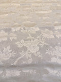 By yard Monceau Moire Linen Cotton Damask Historical Ivory Cream White MSRP 458