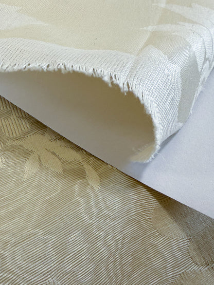 By yard Monceau Moire Linen Cotton Damask Historical Ivory Cream White MSRP 458