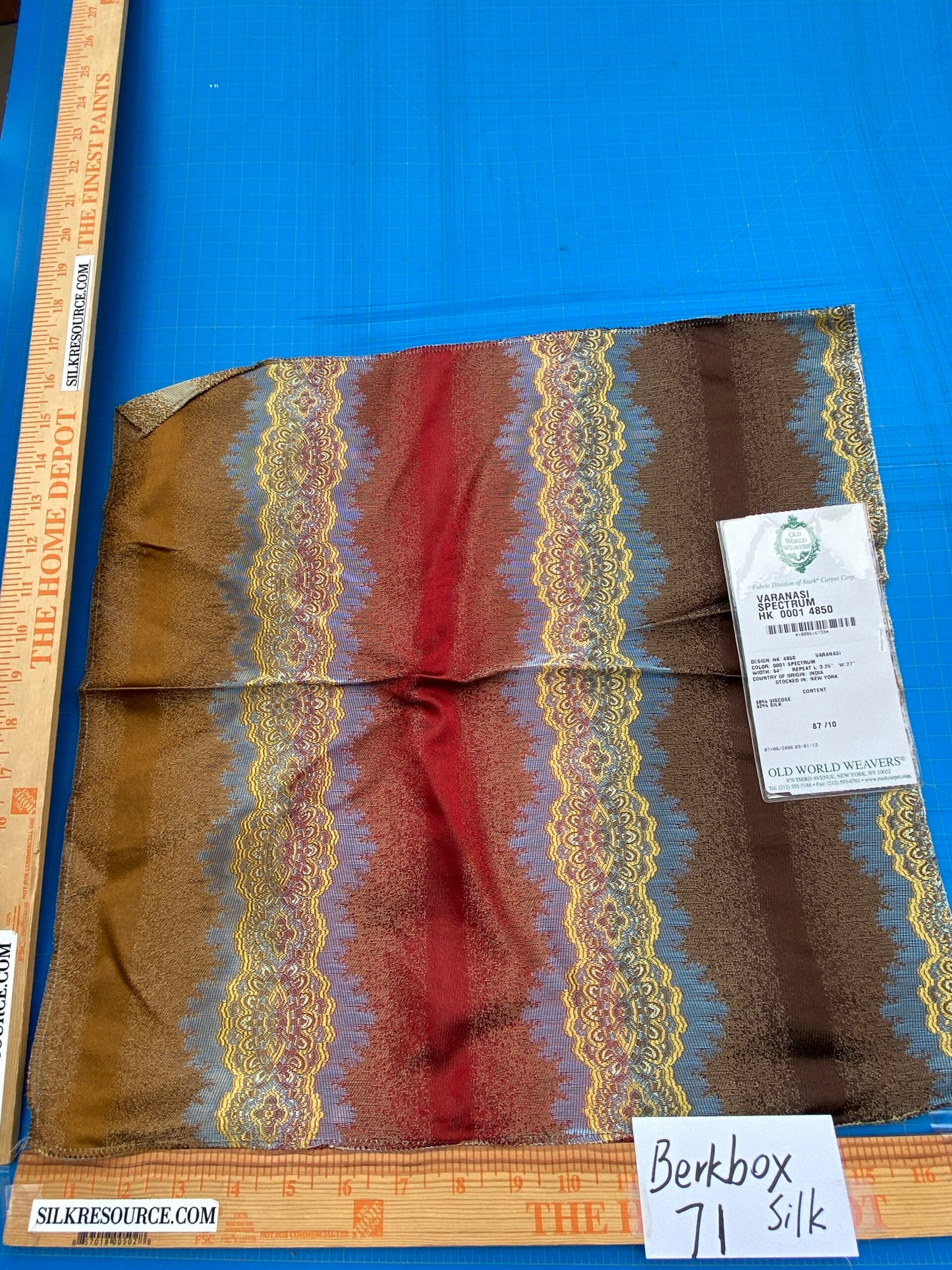 93 Berkbox71 Scalamandre Square Silk by Old World Weavers Varanasi Spectrum MSRP USD 300+/y