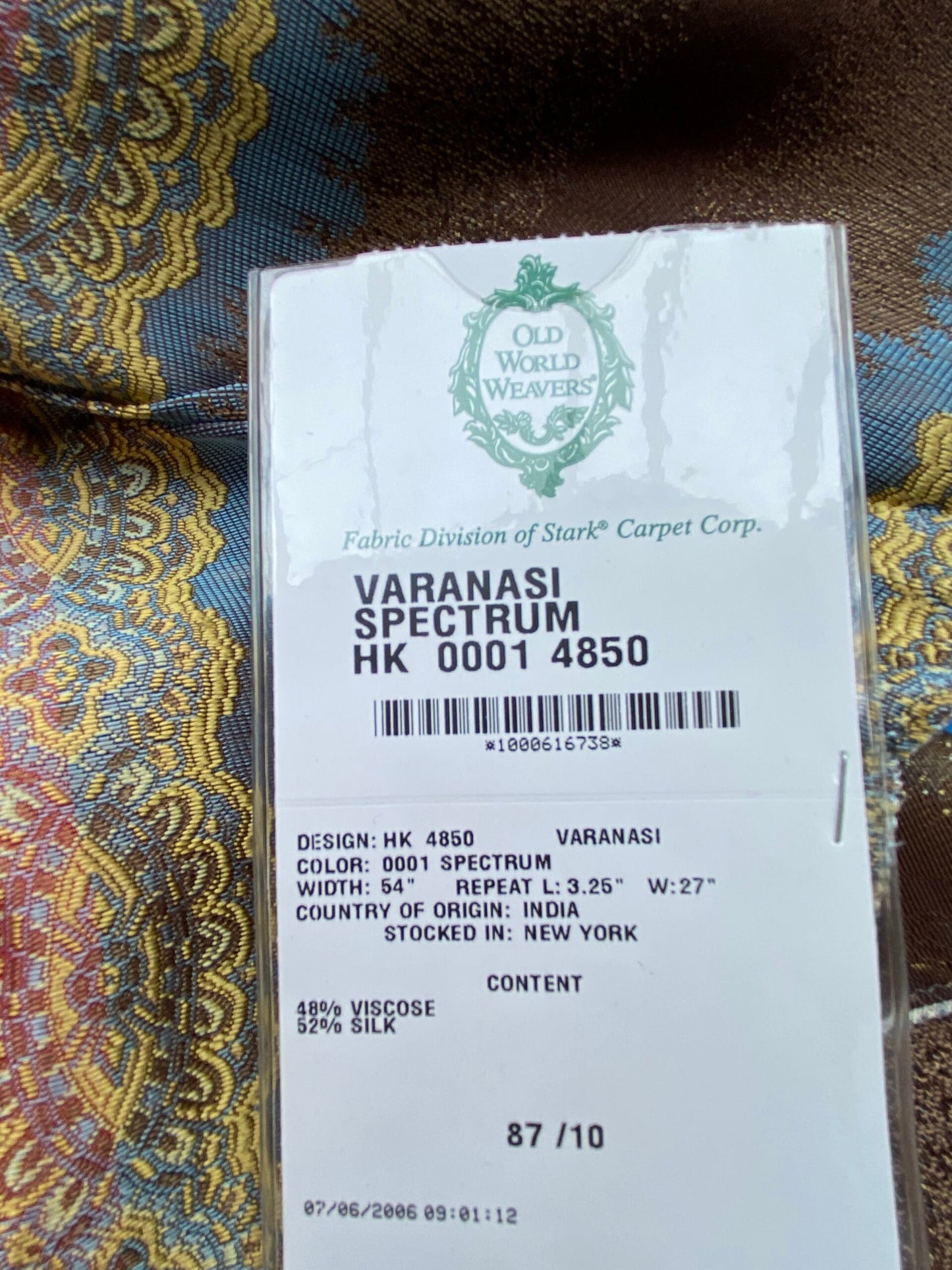 93 Berkbox71 Scalamandre Square Silk by Old World Weavers Varanasi Spectrum MSRP USD 300+/y