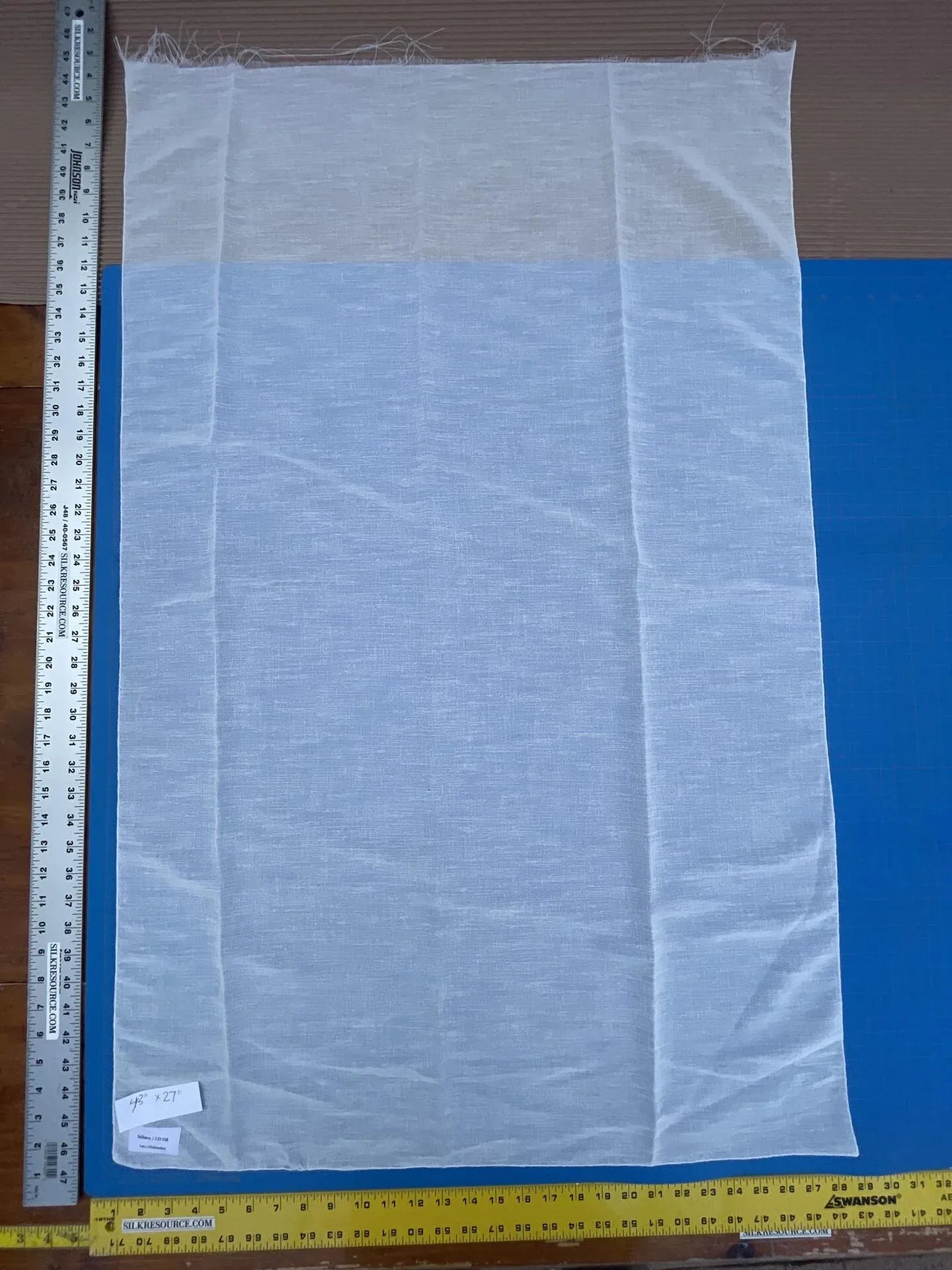 3 Berkbox48 43″x 27″  Scalamandre Sahara White Sheer Solid Texture