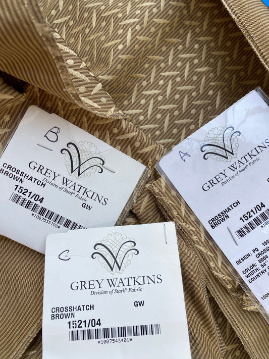 1 Berkbox73 Square Silk Blend by Grey Watkins Crosshatch Brown Small Scale Geometric MSRP USD 458/y