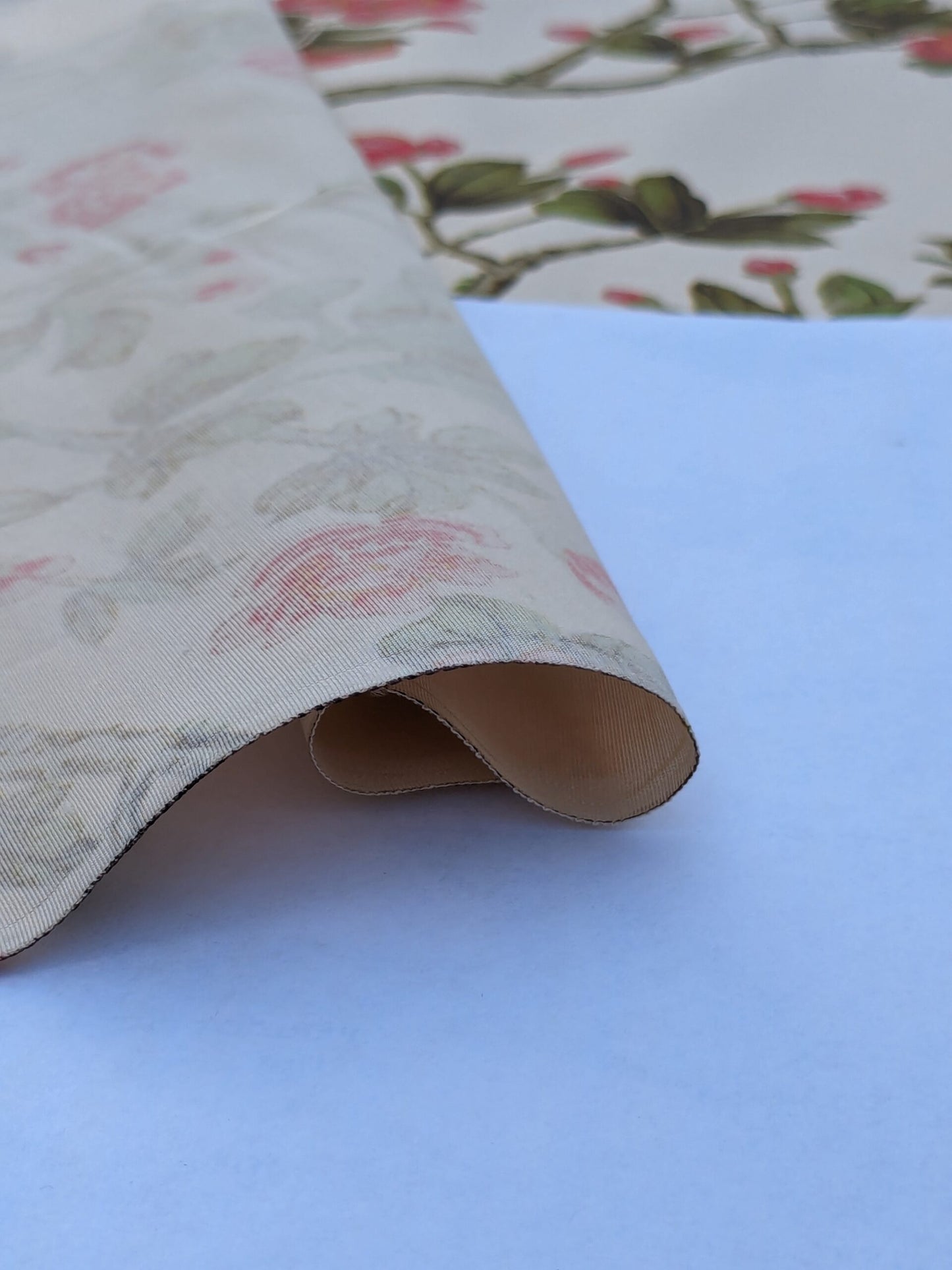 Scalamandre  KNOLLWOOD CORAL PEAR Silk Print Cherry Blossom Tree in Spring Pink Green by Old World Weavers  MSRP USD320/y