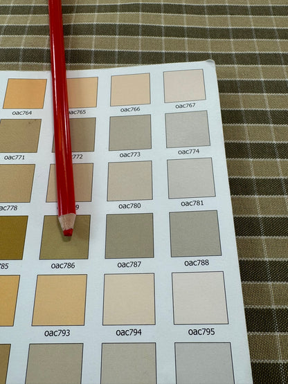 Scalamandre Oxford Check Tan and White Cotton Plaid from France - Brown Beige - By The Yard
