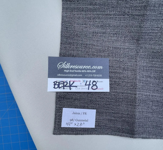 5 Berkbox48 43″x 28″  Scalamandre JANUS Gunmetal Gray Solid Texture