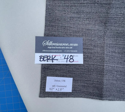 5 Berkbox48 43″x 28″  Scalamandre JANUS Gunmetal Gray Solid Texture