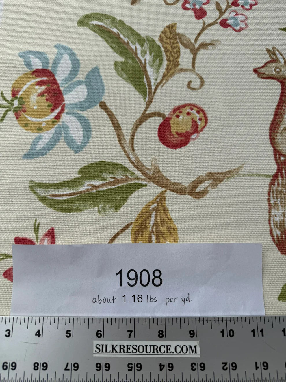 Scalamandre Westchester Cream Green Red Blue Animal Fox Bunny Bird Deer Duck Print Heavy Cotton - By The Yard - MSRP USD 192/Y