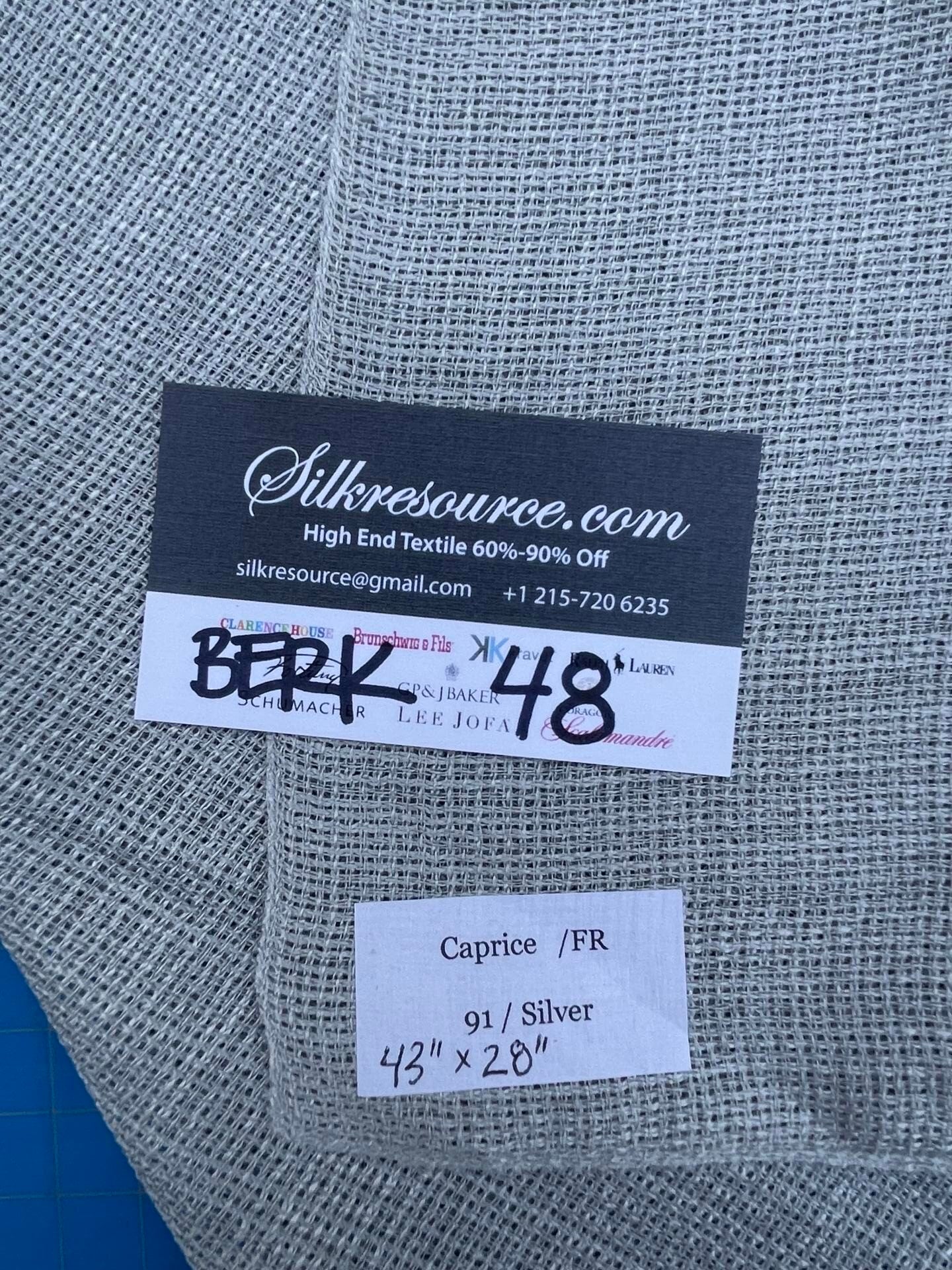 6 Berkbox48 43″x 28″  Scalamandre Caprice Silver Light Gray Sheer Solid Texture