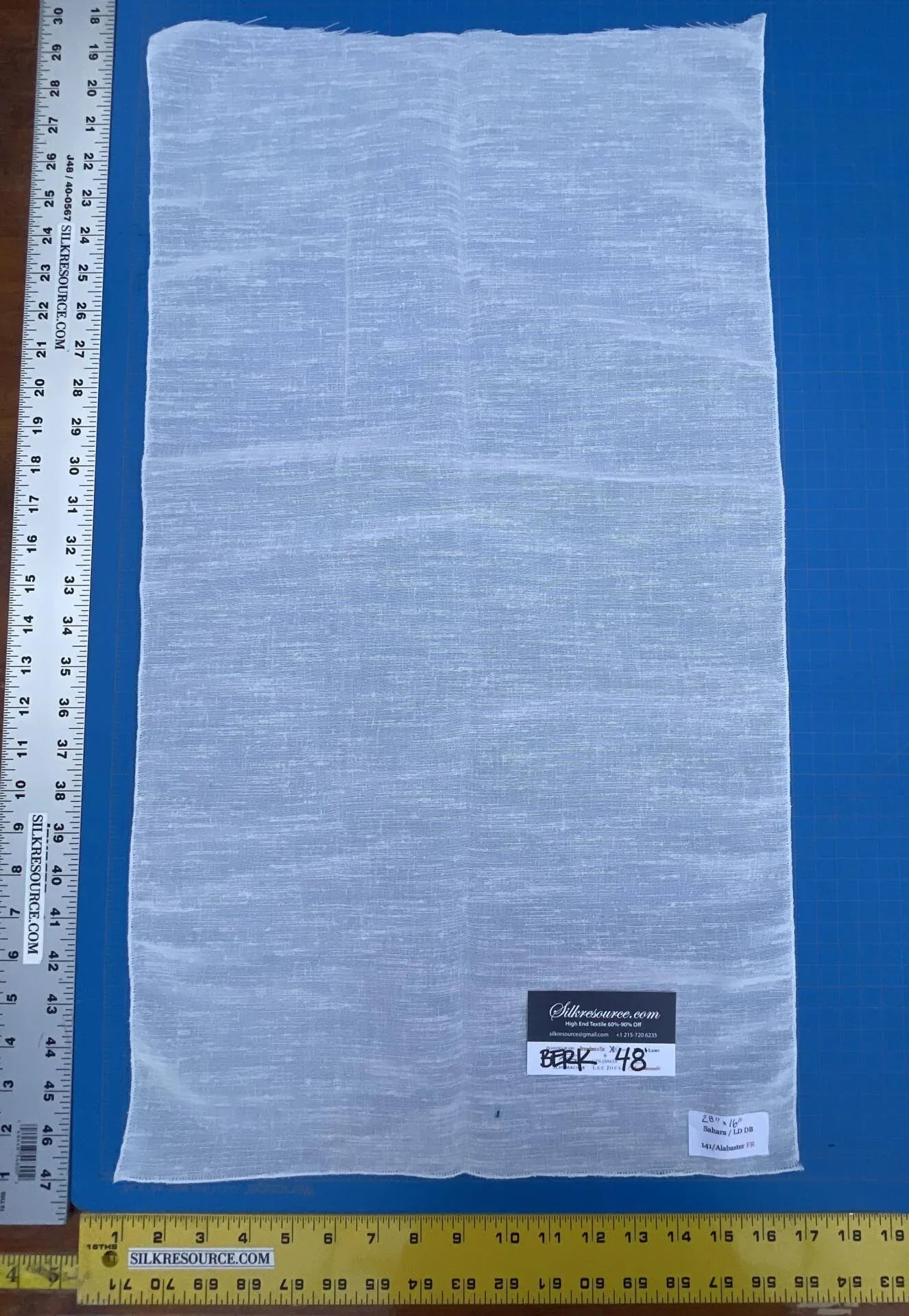 8 Berkbox48 28″x 16″  Scalamandre SAHARA Alabaster White Sheer Plain Solid Texture