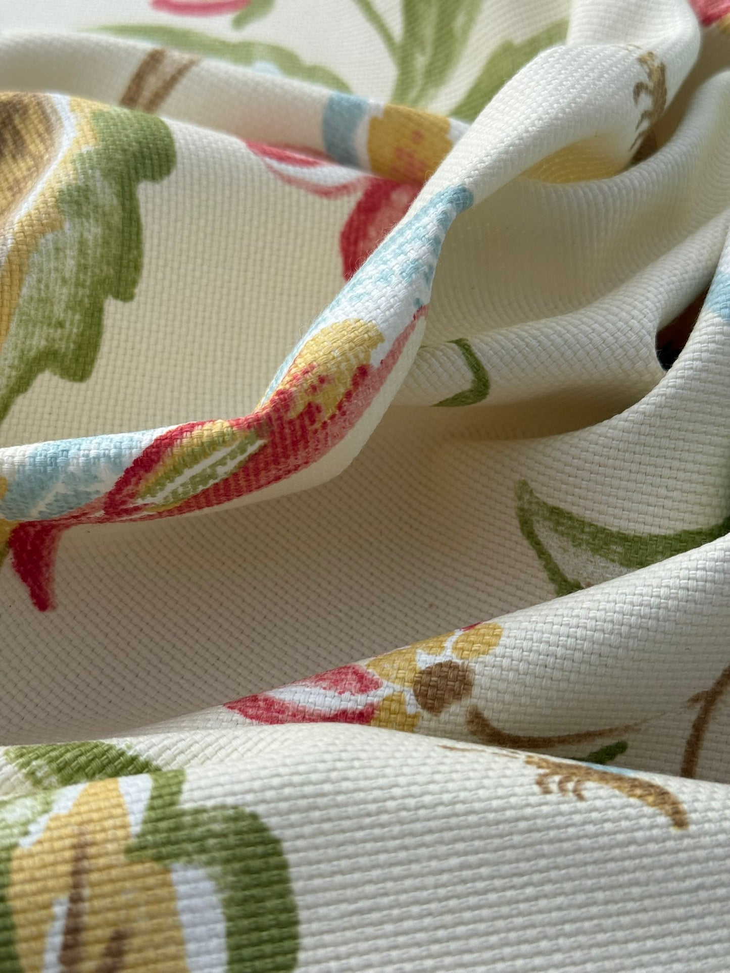 Scalamandre Westchester Cream Green Red Blue Animal Fox Bunny Bird Deer Duck Print Heavy Cotton - By The Yard - MSRP USD 192/Y