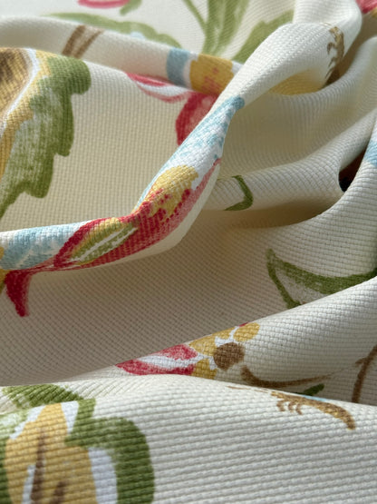 Scalamandre Westchester Cream Green Red Blue Animal Fox Bunny Bird Deer Duck Print Heavy Cotton - By The Yard - MSRP USD 192/Y