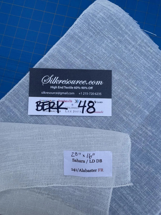 8 Berkbox48 28″x 16″  Scalamandre SAHARA Alabaster White Sheer Plain Solid Texture