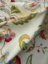 Scalamandre Westchester Cream Green Red Blue Animal Fox Bunny Bird Deer Duck Print Heavy Cotton - By The Yard