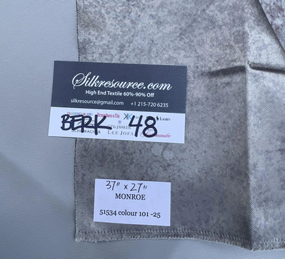 9 Berkbox48 37″x 27″  Scalamandre MONROE Gray Plain Solid Texture