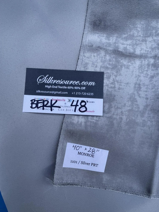 10 Berkbox48 40″x 28″  Scalamandre MONROE Silver Gray Plain Solid Texture