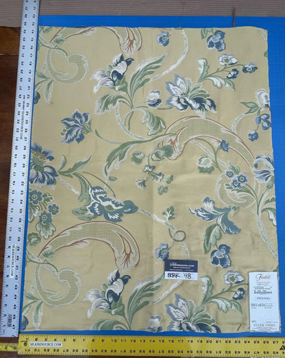 12 Berkbox48 34″x 27″  Scalamandre La Fiorentina Blue / Antique Yellow Lampases By Old World Weavers MSRP USD 456/y