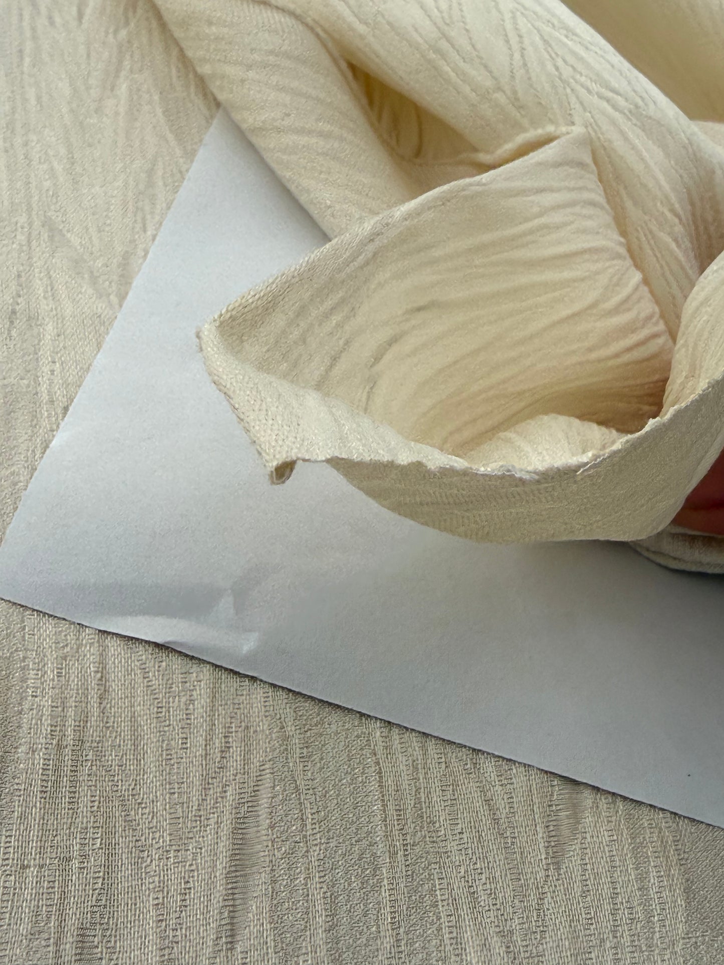 Scalamandre Pirana Ricci Silk Textured Chevron Willow Foliage Fabric in Cream White - By The Yard - MSRP USD298/y