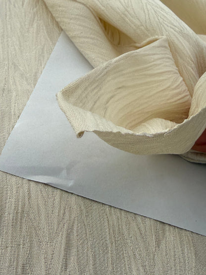 Scalamandre Pirana Ricci Silk Textured Chevron Willow Foliage Fabric in Cream White - By The Yard - MSRP USD298/y