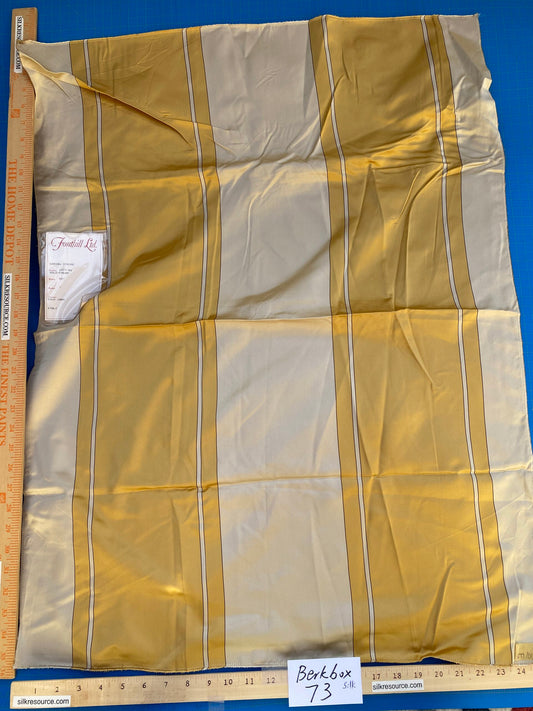 13 Berkbox73 Square Silk by Fonthill Caribu Stripe Gold Cream MSRP USD 200+/y